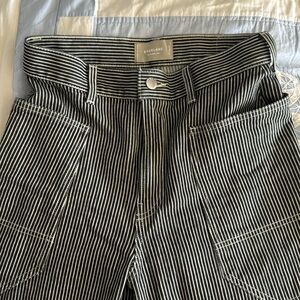 Everlane Black and White Striped Women Jeans